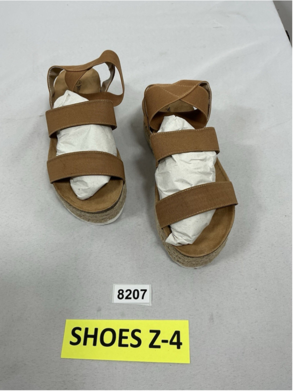 Womans New Nature Breeze Kacie Strappy Espadrille Wedge Sandals Size 7.5 Camel